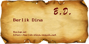 Berlik Dina névjegykártya
